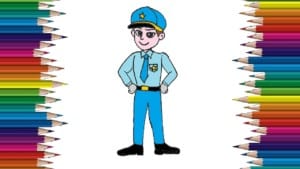 How to draw a Police cute and easy step by step