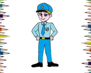 How to draw a Police cute and easy step by step