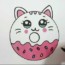 How to draw a cute kitten donut super easy step by step