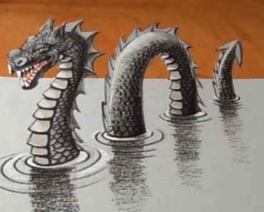 How to draw a dragon 3D easy step by step – 3D drawing easy