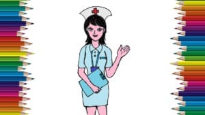 How to draw a nurse cute and easy step by step