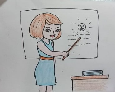 How to draw a teacher cute and easy step by step