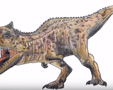 How to draw carnotaurus Dinosaur step by step | Dinosaur drawing