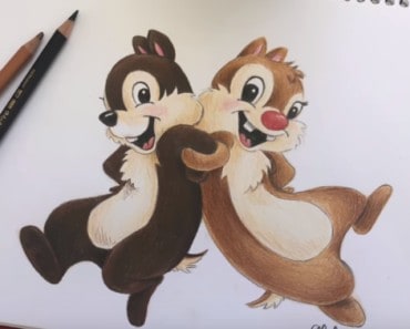 How to draw chip and dale from Mickey Mouse – Cartoon drawings