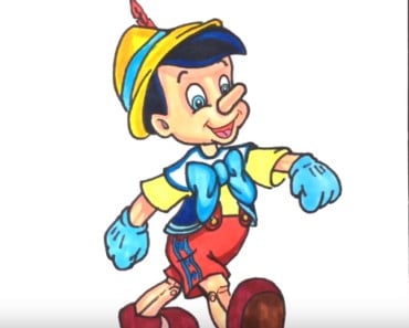 How to draw pinocchio easy step by step – Cartoon drawing