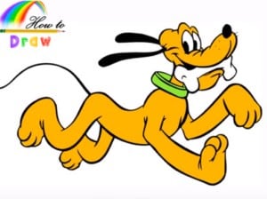 How to draw pluto from Mickey mouse