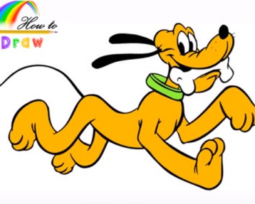 How to draw pluto from Mickey mouse – Cartoon drawings