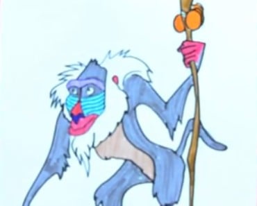 How to draw rafiki from the lion king | Lion king drawings