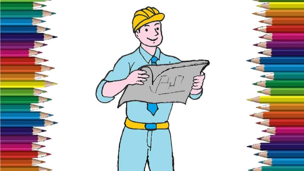 how to draw a engineer easy step by step - Easy drawing for kids