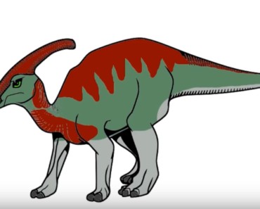 How to draw a parasaurolophus dinosaur step by step | Dinosaur drawing