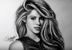 how to draw shakira step by step