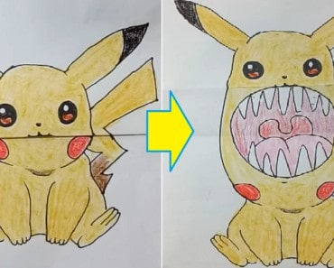 Funny drawing tricks for kids and adults, toothy picture – Funny Pikachu drawings