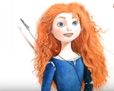 How to draw merida from brave step by step