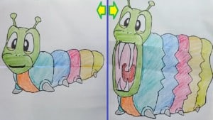how to draw a worm step by step
