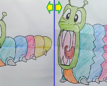 Funny drawings | Easy paper crafts | How to draw a worm step by step
