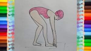 How to draw a Swimmer step by step