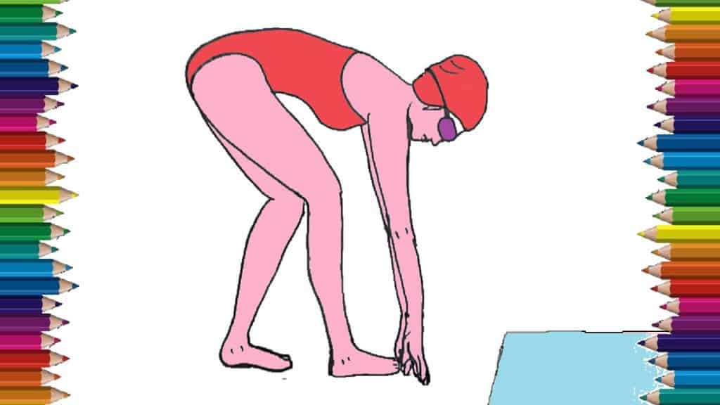 How to draw a Swimmer step by step - Easy drawings for kids