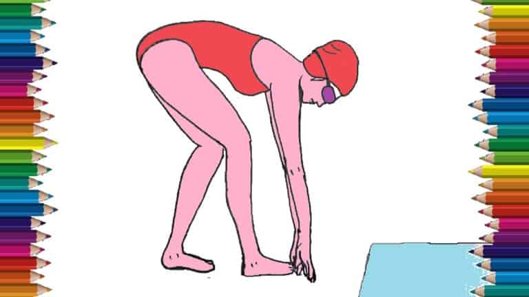How to draw a Swimmer step by step - Easy drawings for kids