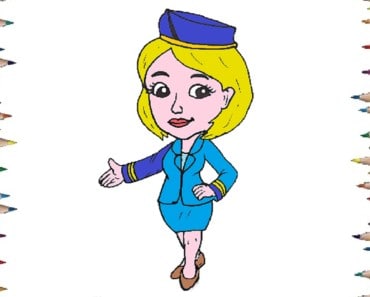 How to draw a flight attendant step by step | Easy drawings for beginners