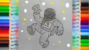 How to draw an astronaut step by step easy
