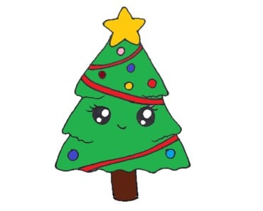 Simple Christmas Tree Drawing Archives How To Draw Step By