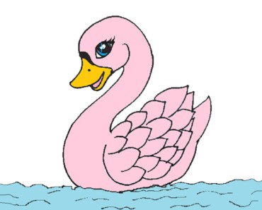 How to draw a swan cute step by step | Easy drawings for kids