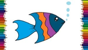 How to draw a fish cute and easy step by step - Easy drawings for kids