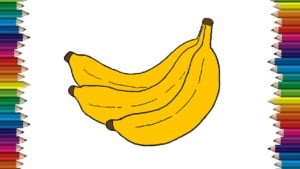 How to draw a banana step by step | Fruits drawing easy for kids-saigonsouth.com.vn