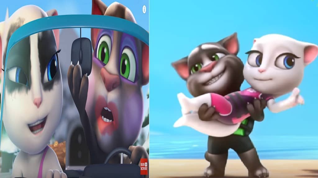 Talking Angela Summer Fun at the Beach with Talking Tom (Shorts Combo)