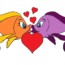 How to draw a cartoon fish cute and easy – Fish in love and kiss drawing