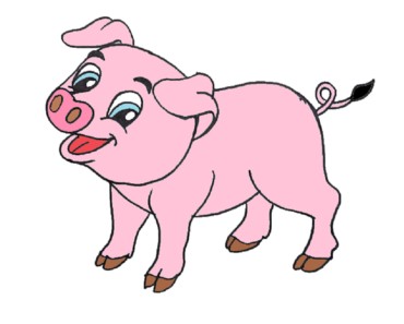 How to draw a cute pig step by step – Baby Pig drawing easy