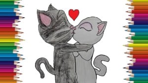 Talking tom and Talking angela love and kiss drawing - How to draw Tom and Angela