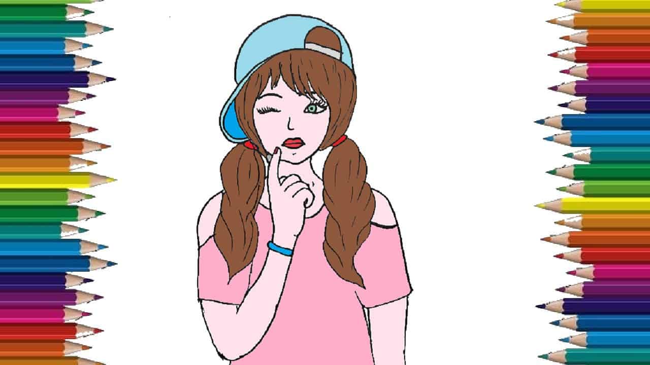 How To Draw Cute Girls With Strapback Cap Anime Girl Drawing Easy