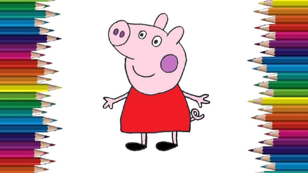 How to draw Peppa Pig easy - Peppa Pig drawing and coloring