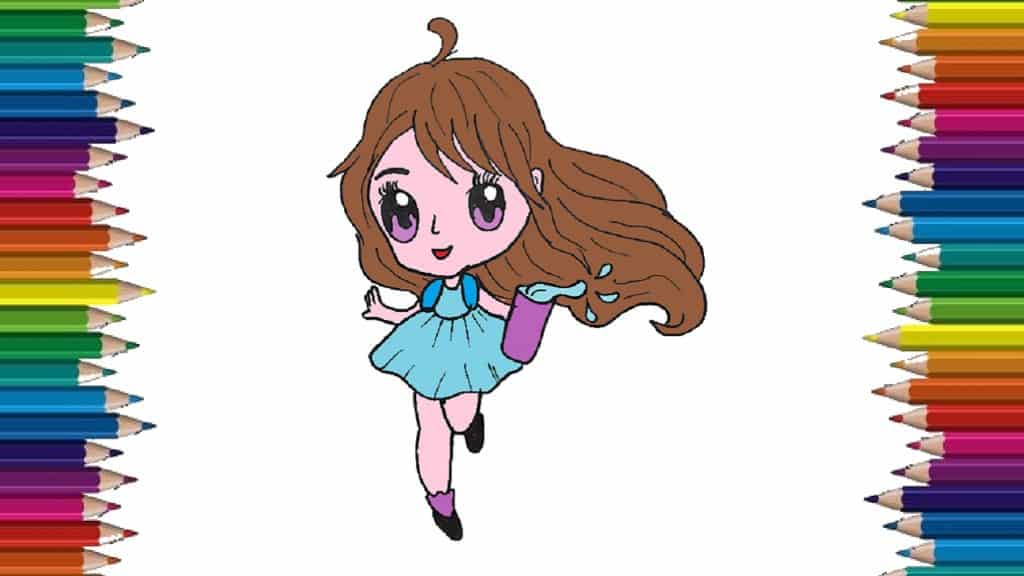How to draw anime girl cute and easy - Baby girl drawing step by step