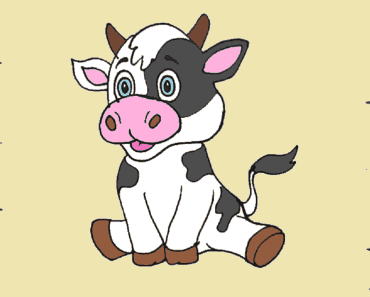 How to draw a cute cow step by step | Baby cow drawing easy for kids