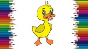 How to draw a baby duck cute and easy - Cartoon duck drawing step by step