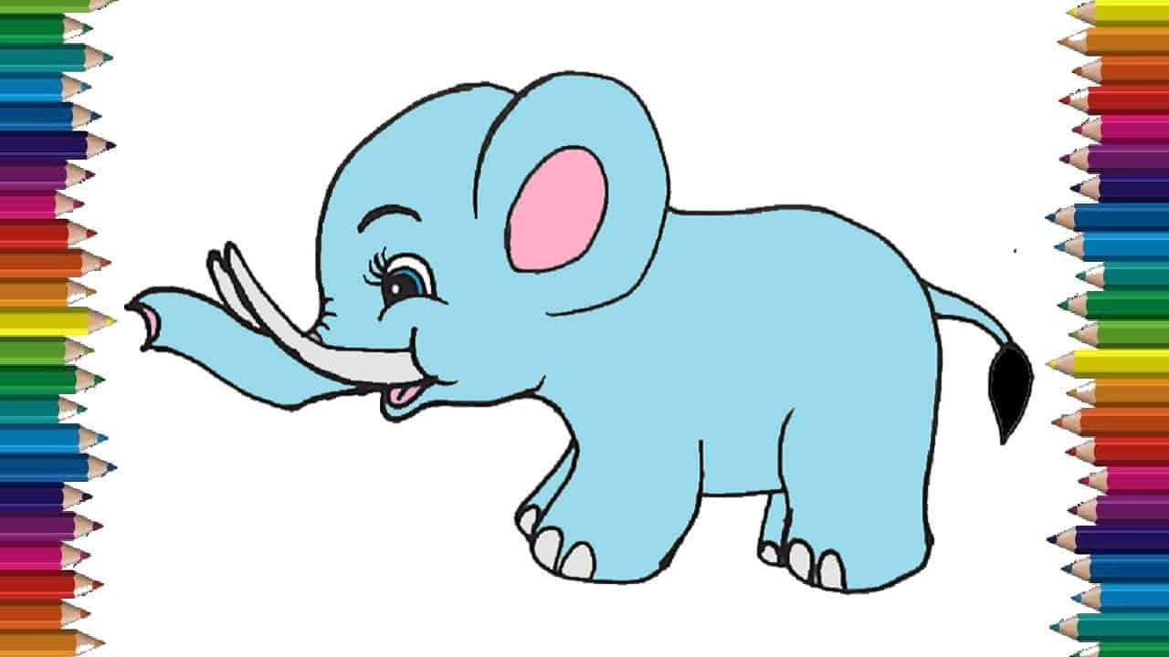 How To Draw A Baby Elephant Step By Step Cute Elephant Drawing Easy