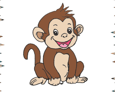 How to draw a baby monkey step by step | Baby monkey drawing cute and easy
