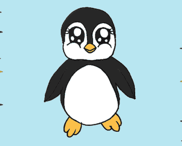 How to draw a baby penguin cute and easy – Penguin cartoon drawing step by step