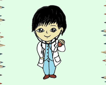 How to draw a Doctor cute and easy | Cartoon Doctor drawing and coloring for kids