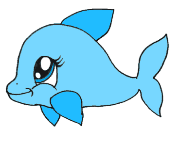 How to draw a cute Dolphin step by step – Cartoon Baby Dolphin drawing easy