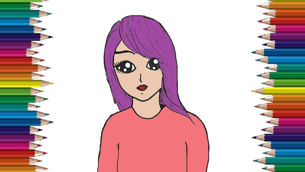 How to draw anime girl head step by step - Anime girl drawing easy