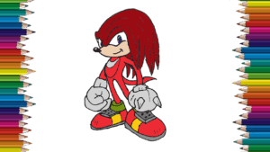 Knuckles the Echidna drawing - How to draw a Knuckles the Echidna