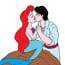How to draw mermaid and Boyfrien – Princess Ariel Kissing Prince Boyfrien drawing