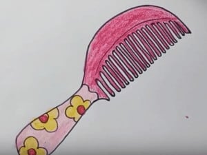 How to draw a comb step by step - Comb drawing easy and coloring for kids