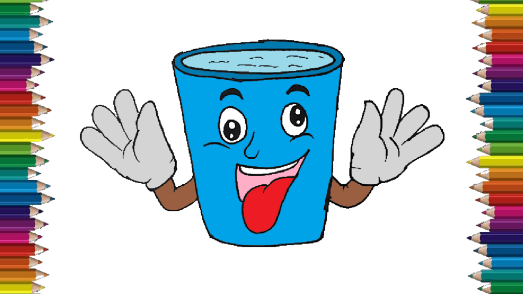 How to draw a cup cute and easy - Cartoon cup drawing step by step