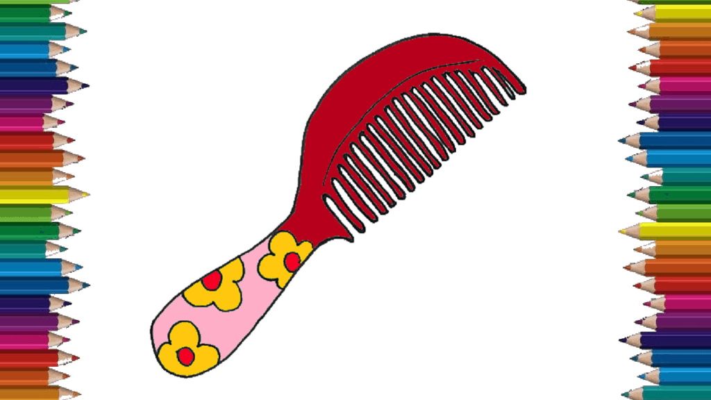 how to draw a comb step by step