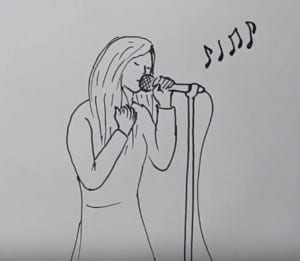 how to draw a singer