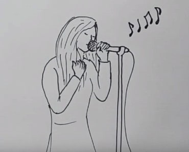 How to draw a singer easy – Singer drawing step by step for kids